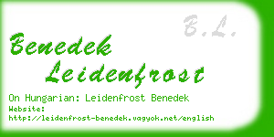 benedek leidenfrost business card